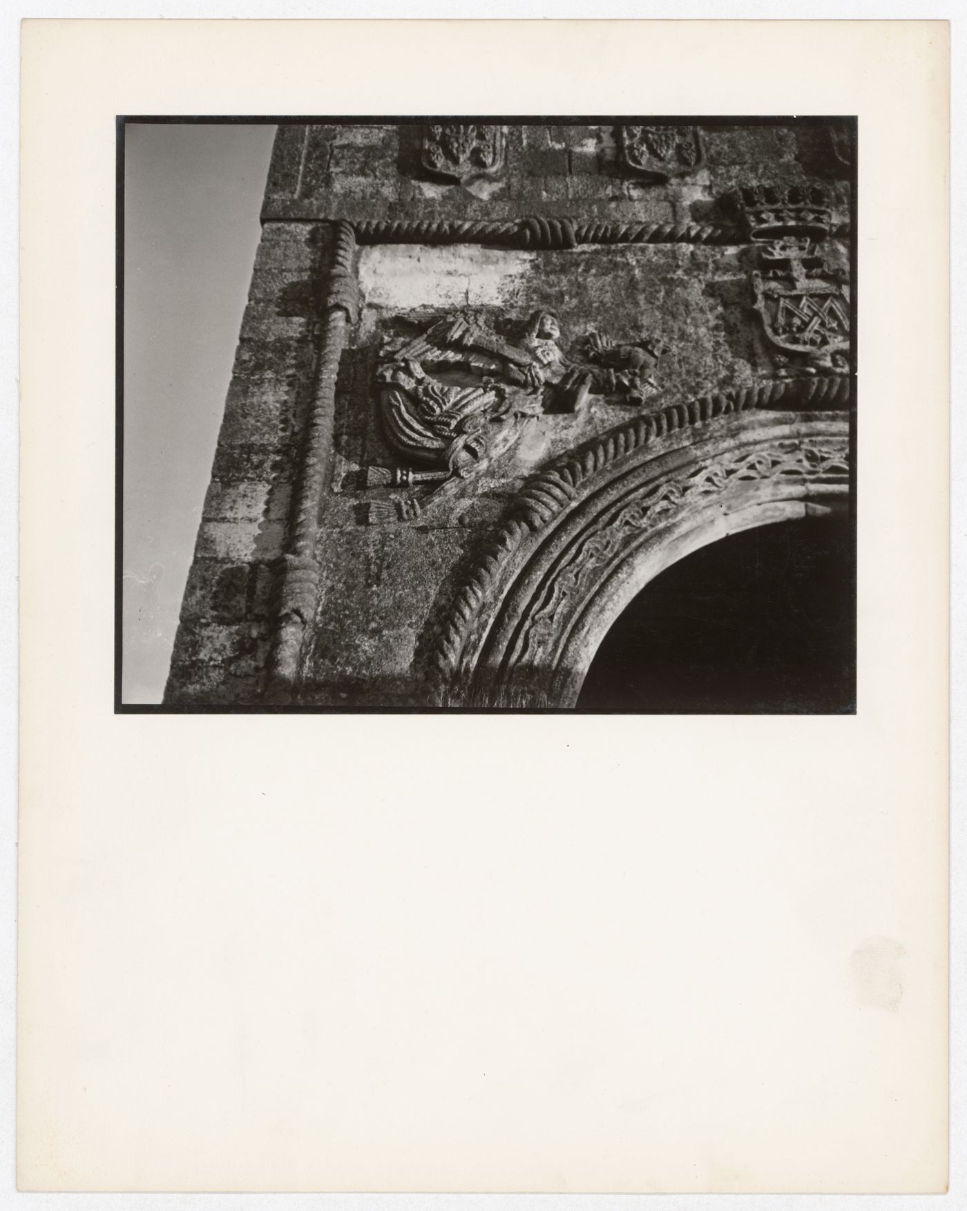Close-up view of a sculptural detail, Convento de Huejotzingo, Huejotzingo, Mexico