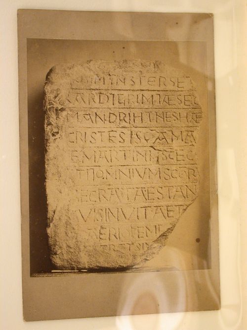 Close-up view of an inscribed tablet, England [?]