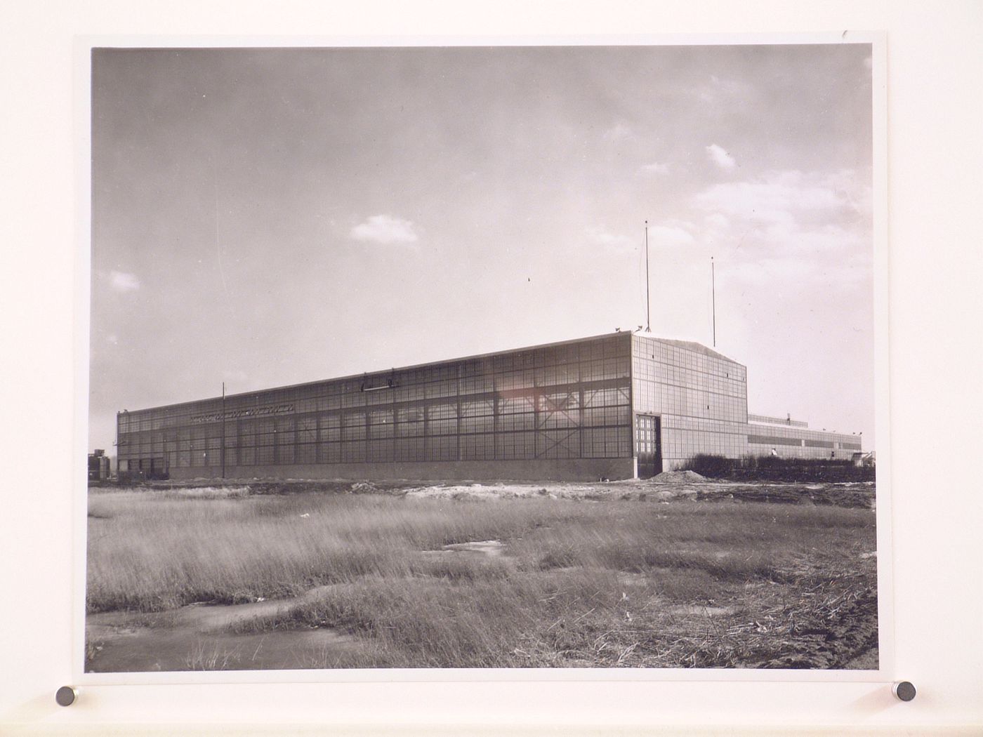 View of the principal and lateral façades of the Manufacturing Building, Firestone Rubber and Metal Products Company Assembly Plant, Riverview, Michigan
