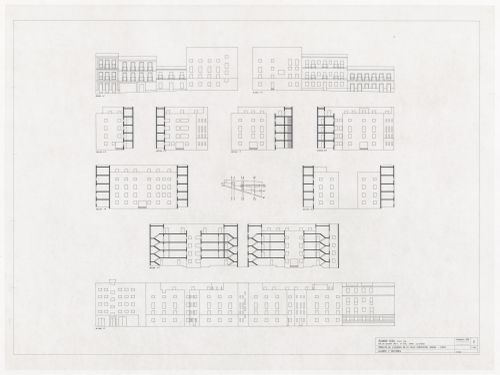 Elevations and sections for Habitações em Concepcion Arenal, Cadiz, Spain