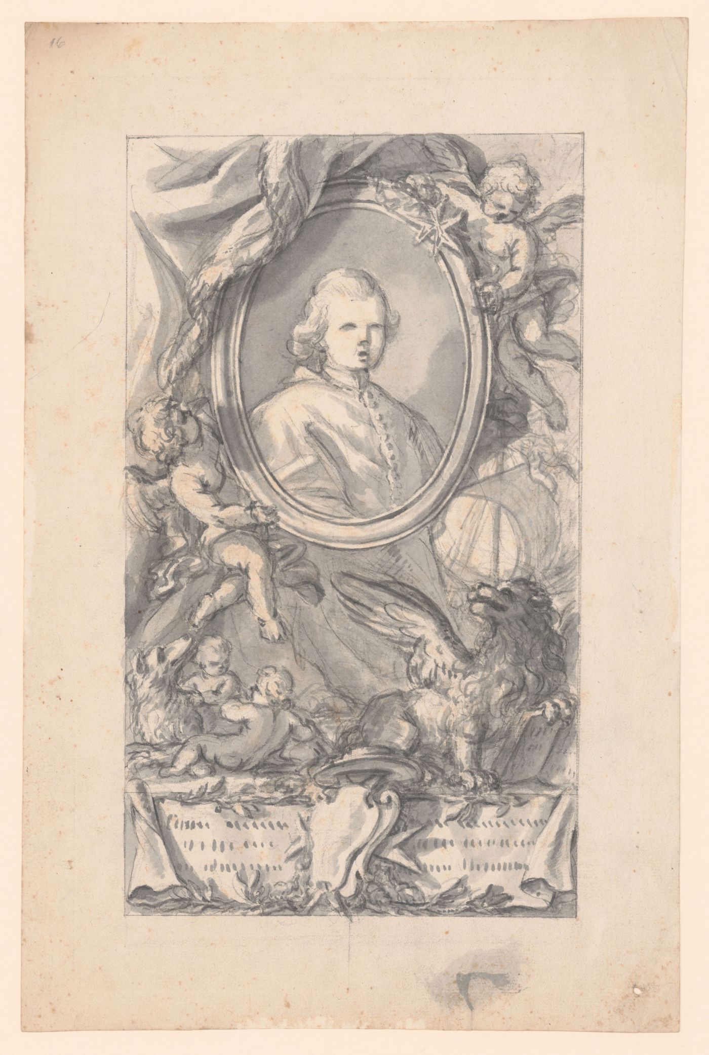 Study for a memorial or dedicatory frontispiece