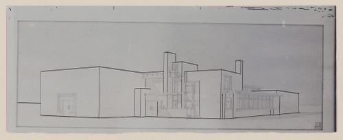 Photograph of a perspective drawing for a winery, Purmerend, Netherlands