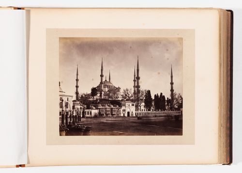 View of the Sultanahmet Camii (also known as the Blue Mosque), Constantinople (now Istanbul), Ottoman Empire (now in Turkey)
