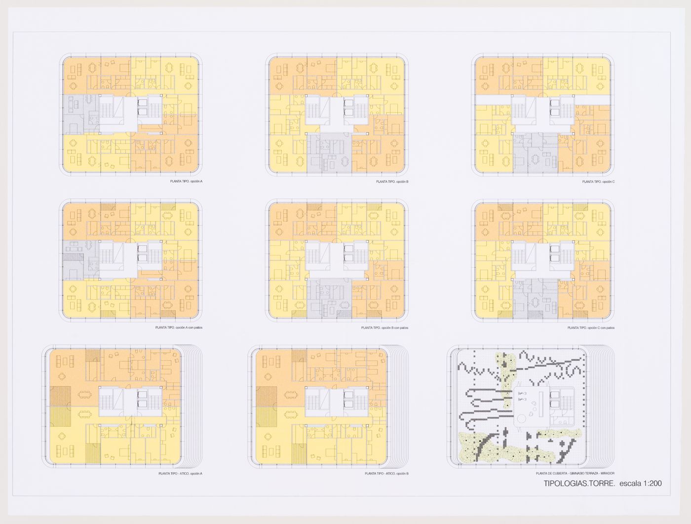 Floor plans, Plaza y torre Woermann, Las Palmas, Canary Islands