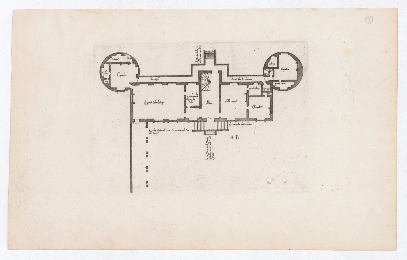 Plan for the main floor of château B