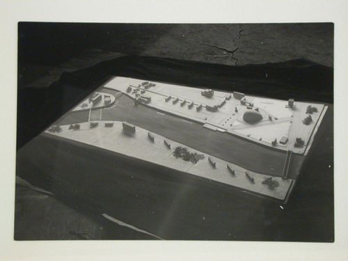 Photograph of a site model for an All-Union Palace of the Arts, Moscow