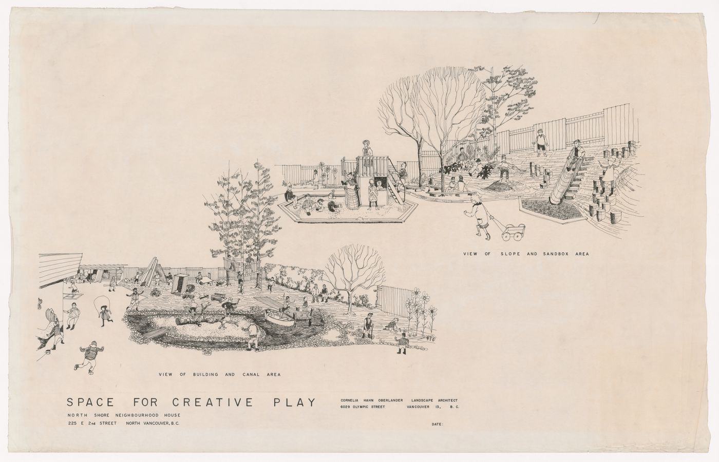 Presentation drawings for North Shore Neighbourhood House Playground, Vancouver, British Columbia