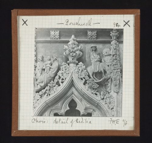 Detail view of sedilia of choir, Southwell Minster, Southwell, Nottinghamshire, England