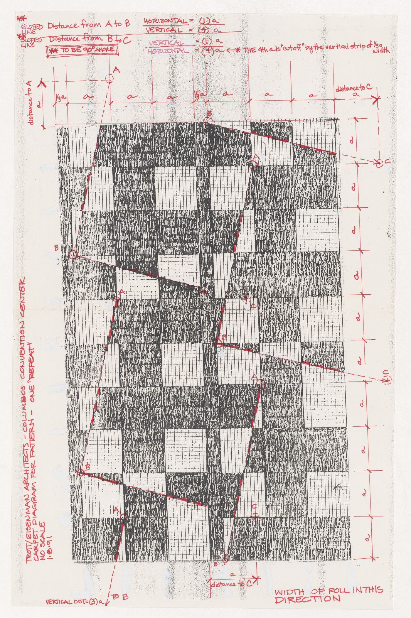 Carpet design drawing for USAX