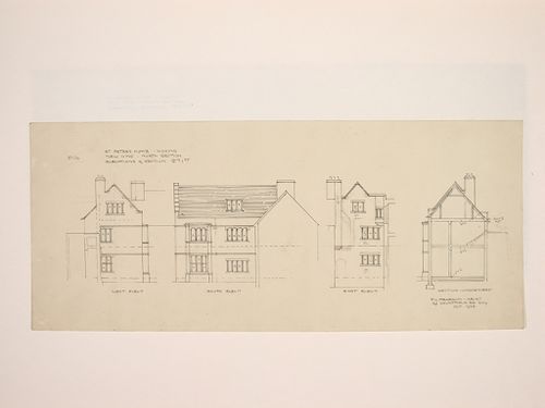 St. Peter's Home, Woking: Elevations and sections for the north portion of the new wing