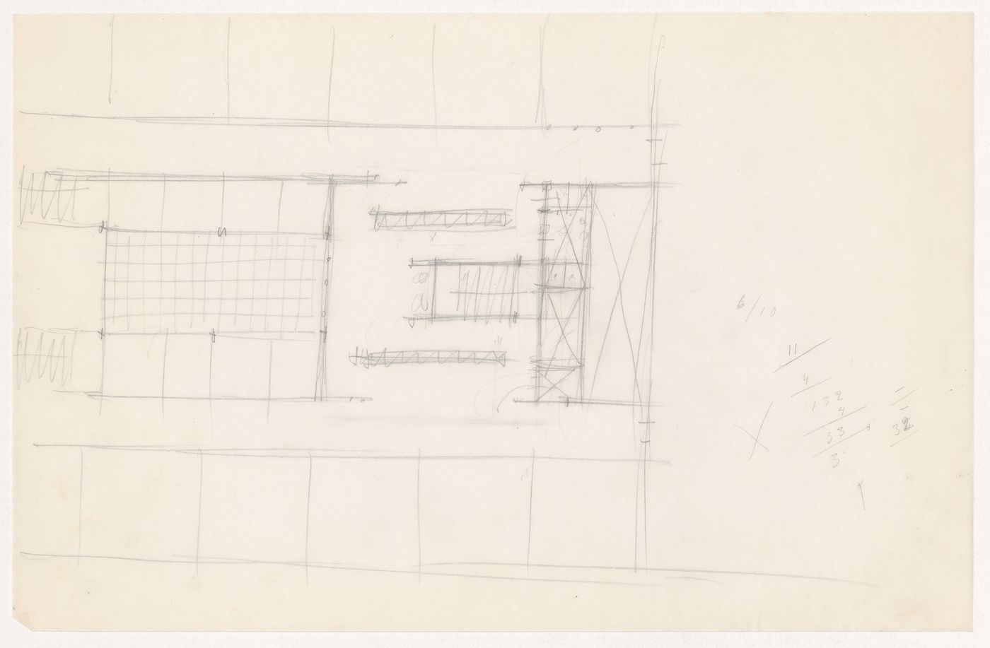 Partial sketch plan for the Metallurgy Building, Illinois Institute of Technology, Chicago