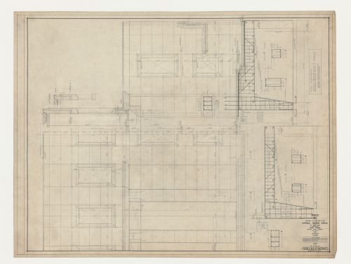 Entrée principale : élévation et détail, Imprimerie Nationale du Canada, Hull, Québec, Canada