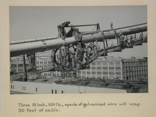San Francisco - Oakland Bay Bridge under construction, Oakland and San Francisco, California