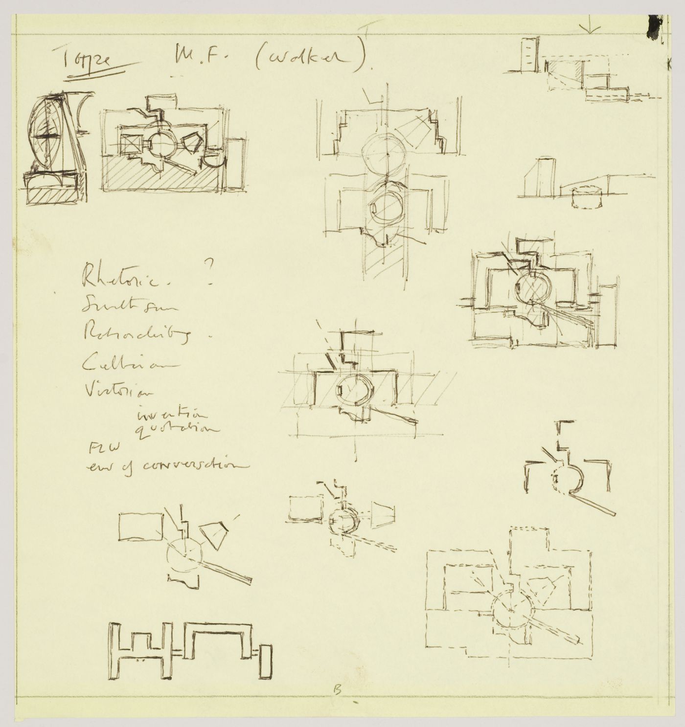 Staatsgalerie, Stuttgart, Germany: conceptual sketches