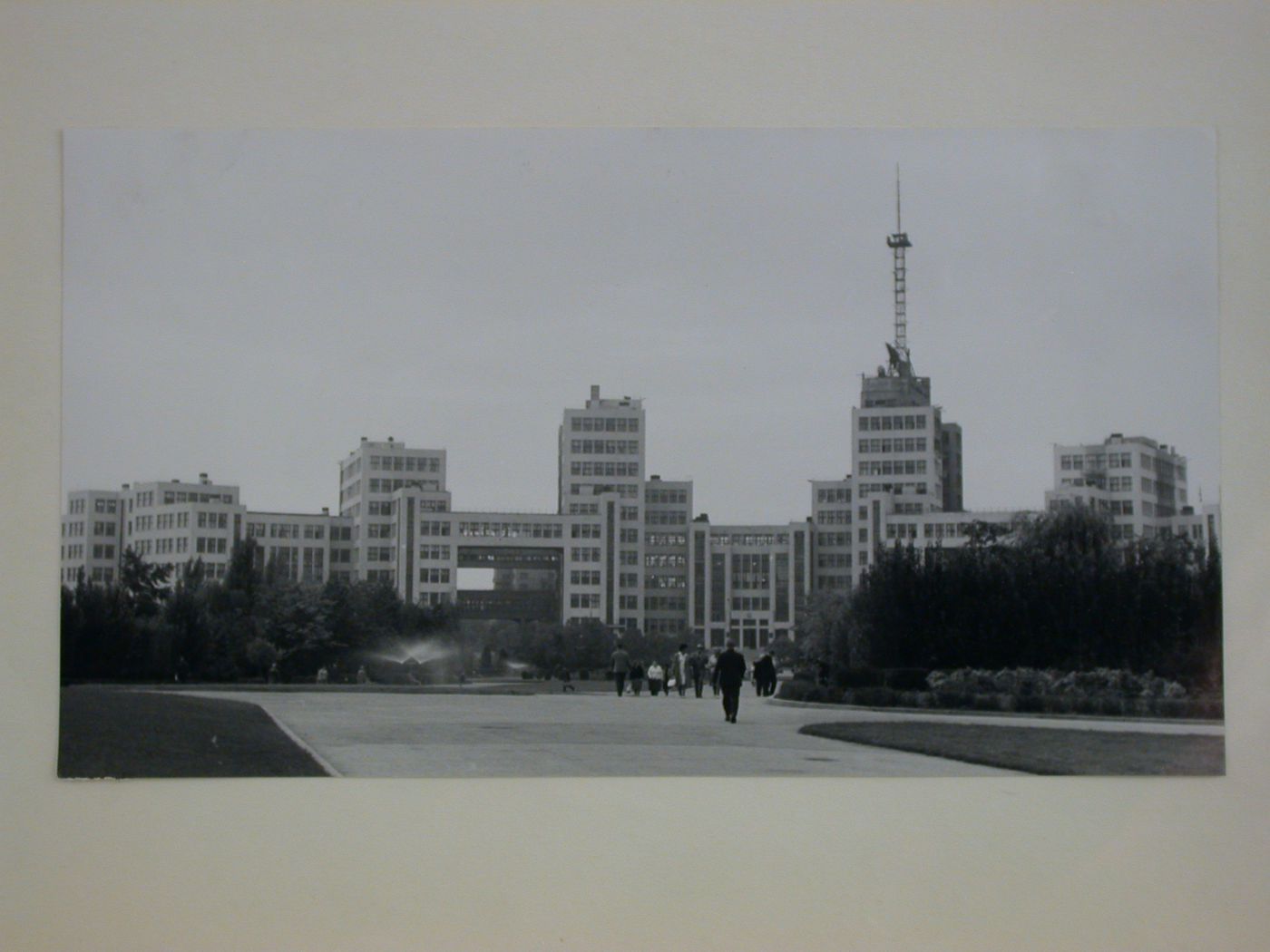 View of Department of Industry and Planning (Gosprom) buildings from Dzerzhinskaya Square, Kharkov, Soviet Union (now in Ukraine)