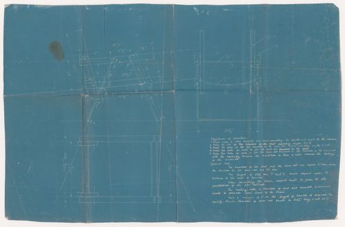 Elevations and plan for a bamboo armchair; verso: Sections and elevation with details of the precast concrete ventillation for House Type 9 FA, Chandigarh, India