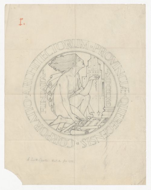 Esquisse pour le sceau de l'Association des architectes de la province de Québec