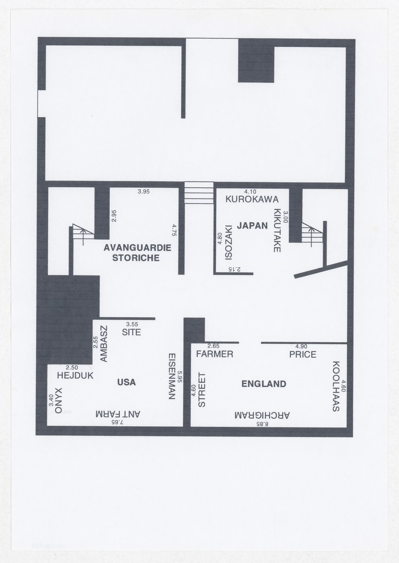 Plan for the exhibition Radicals. Architettura e Design 1960-1975