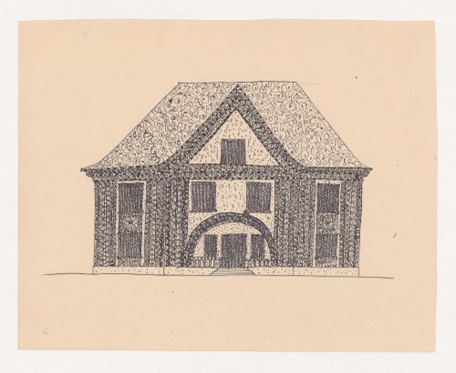 Front elevation of a visionary project for a dwelling