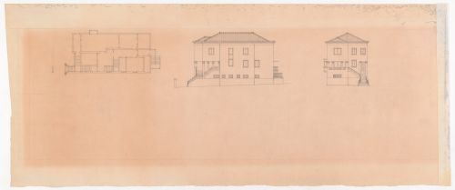 Elevations and floor plan for Escola Paula Frassinetti, Porto, Portugal