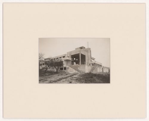 Exterior view of Paul Poiret's villa under construction, Mézy-sur-Seine, France