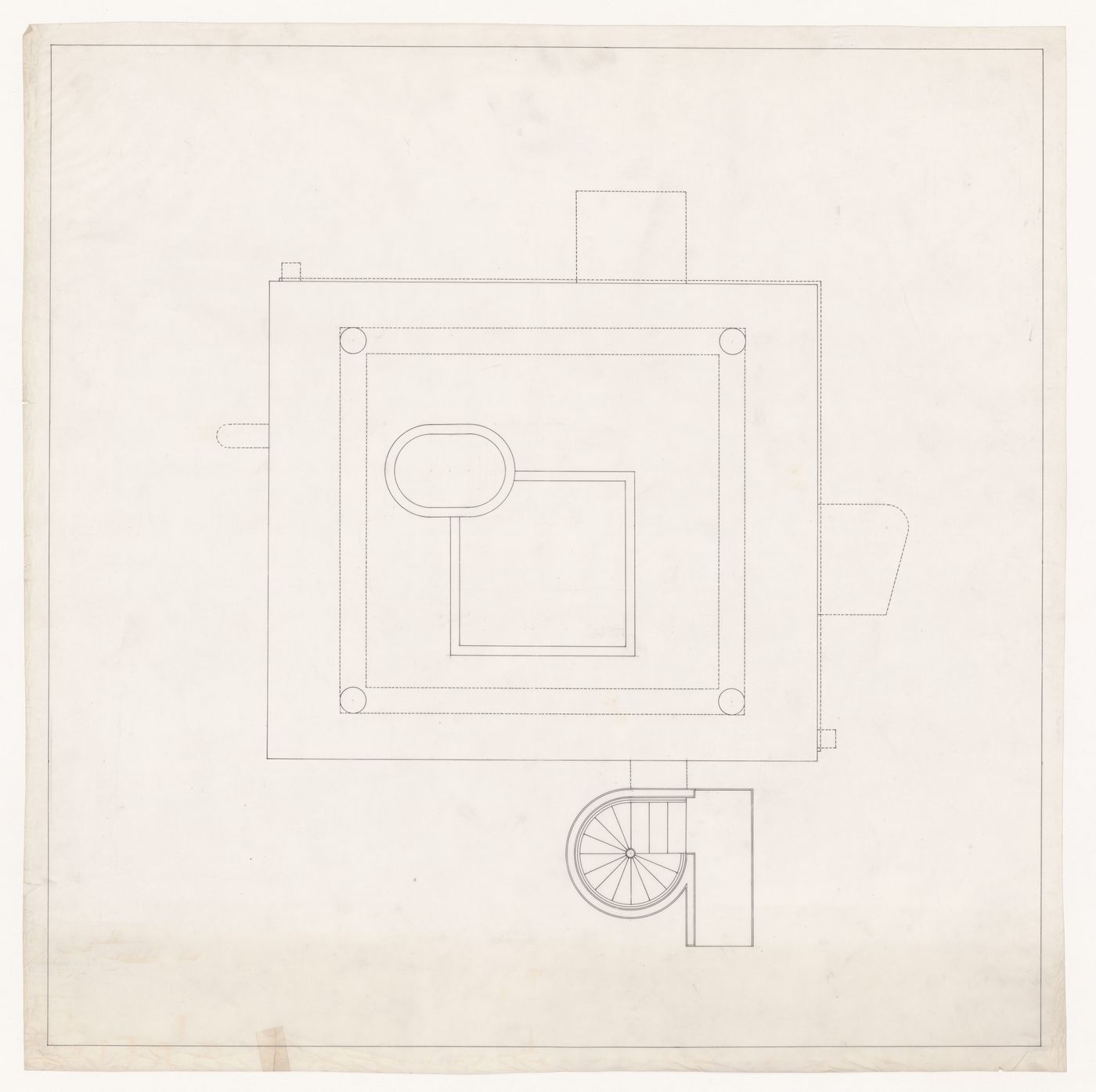 Fisrt floor plan for Bernstein House