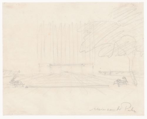 Conceptual sketch for Seagram's Building Plaza, New York City