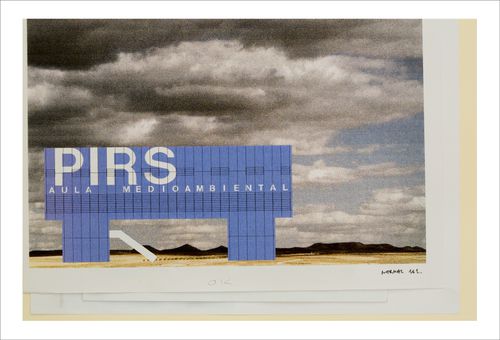 Proofs of Relevance: View of a photomontage showing the Environment Education Centre, Abalos & Herreros (1999-2001), Arico, Tenerife, Spain