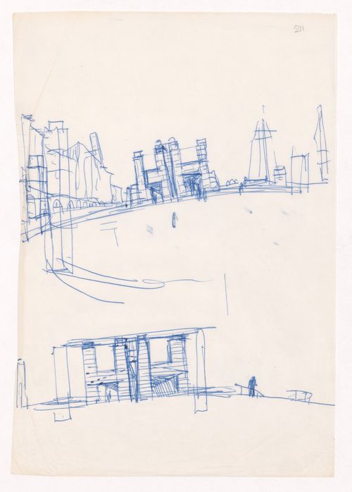 Sketch perspectives for Mercado da Ribeira, Porto, Portugal