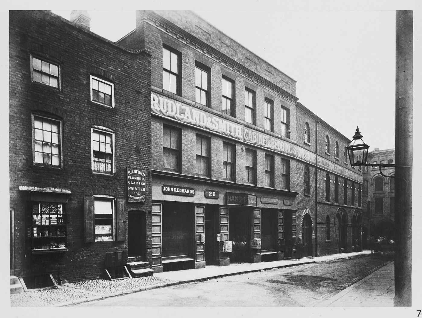 View of Little Cherry Street, including #26, cabinet and bedding showrooms of Rowland and Smith, Birmingham, England