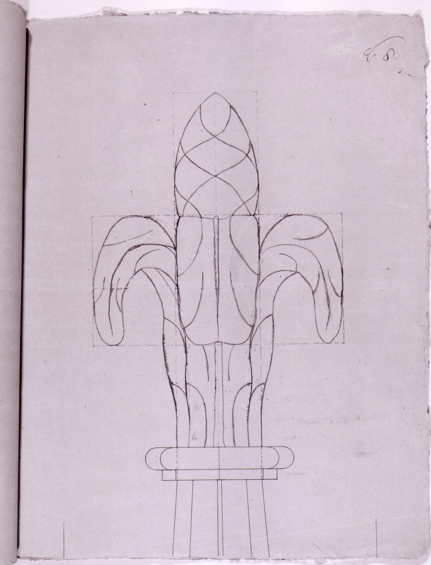 Elevation for a decorative detail for the high altar for Notre-Dame de Montréal