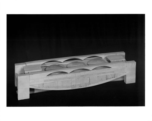 Advanced Study Model of the Congress Hall, Showing Three Domes and Lagoon Platforms: Second Project, Alternative Version