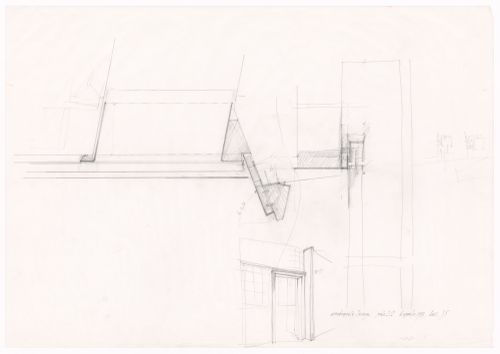 Details and sketche of door frame for Casa Insinga, Milan, Italy