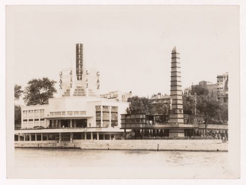 View of the Pavillon du Gaz and the Pavillon des Bois coloniaux, 1937 Exposition internationale, Paris, France