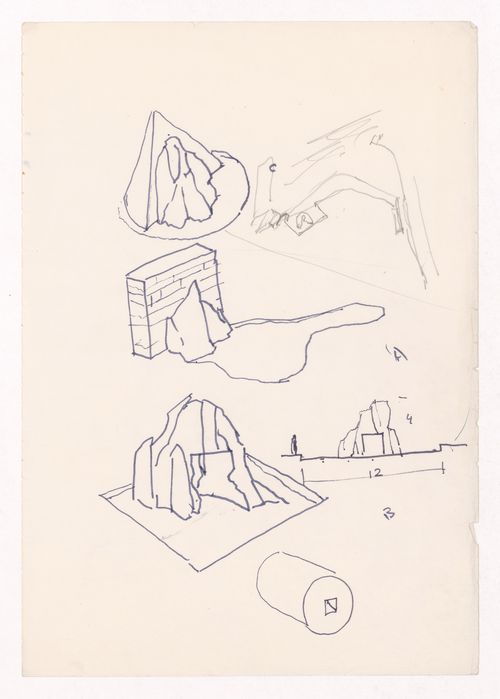 Sketch axonometric views for Parque Urbano, Salemi, Italy