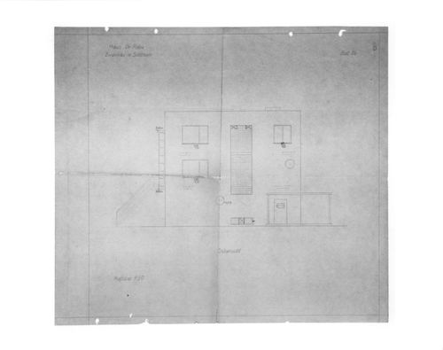 Dr Rabe House, Zwenkau - east view- Blatt 8B (with annotations)