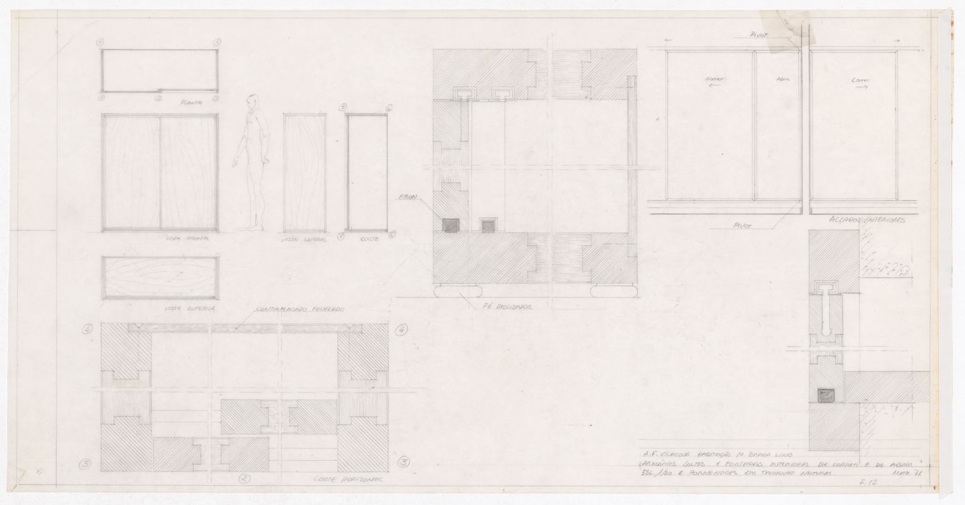 Plan, elevations and sections for Conjunto Habitacional em Caxinas, Vila Cova - Vila do Conde, Portugal