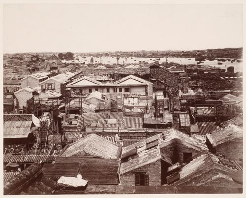View of Canton (now Guangzhou) with the former Factory site in the foreground and the Pearl River (also known as the Canton River, now also known as Zhujiang), in the background, China