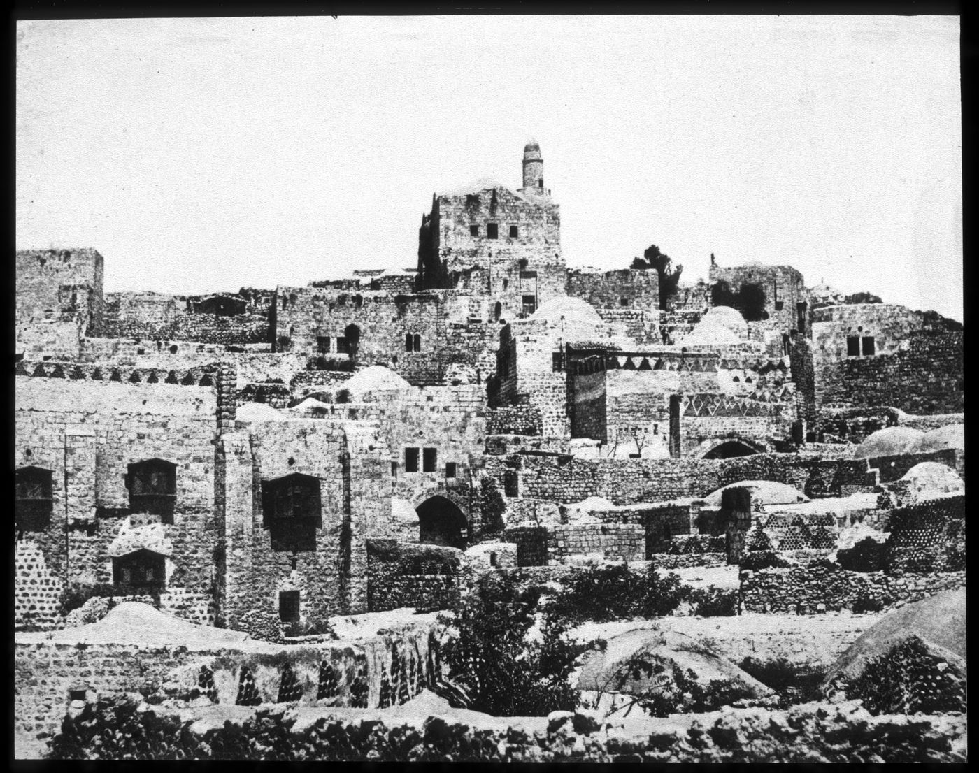 Quarter of al-Sadiya, looking south towards the Minaret of the mosque of al-Mawlawiya, Jerusalem, Palestine