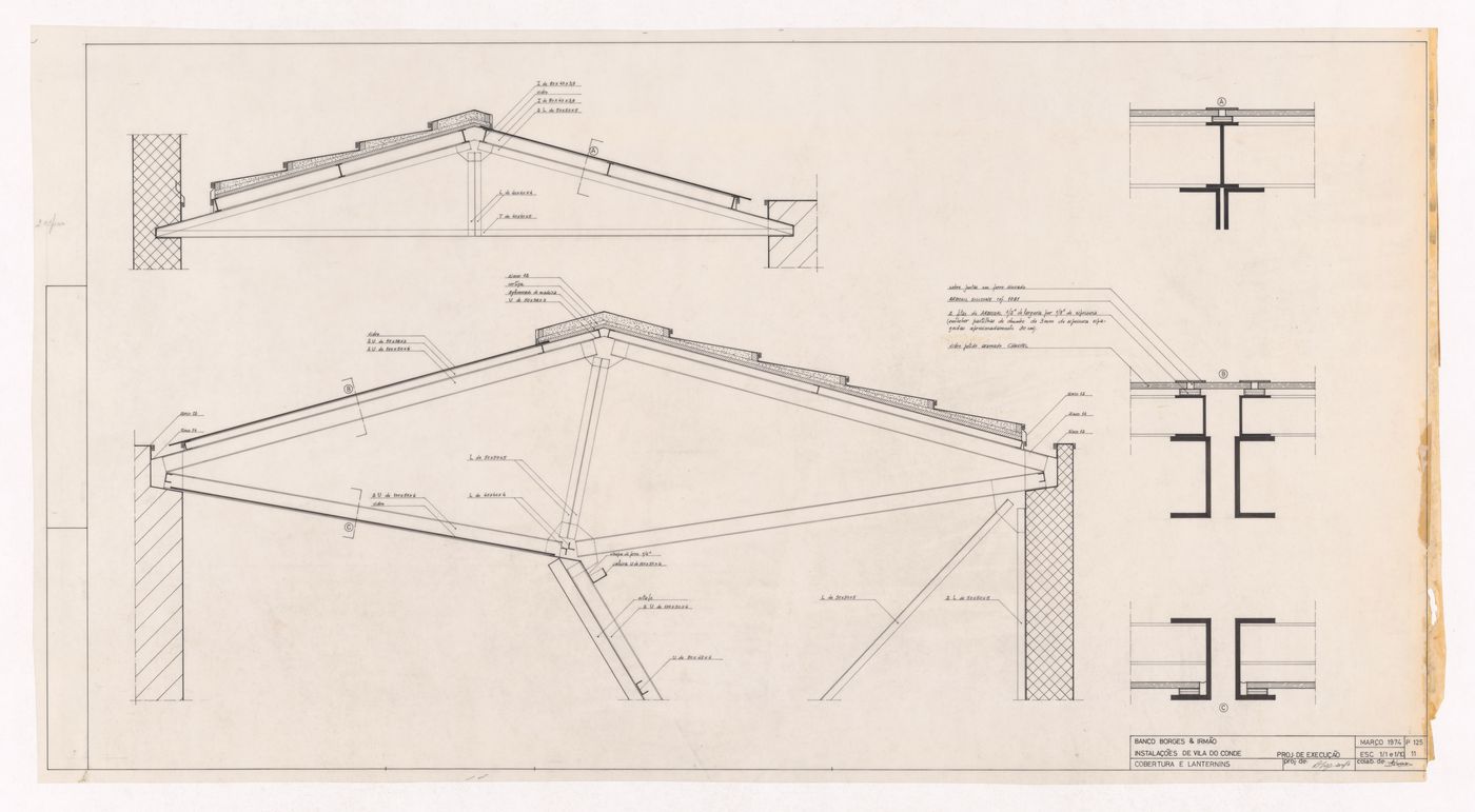Roof details for Borges & Irmão bank, Vila do Conde, Portugal