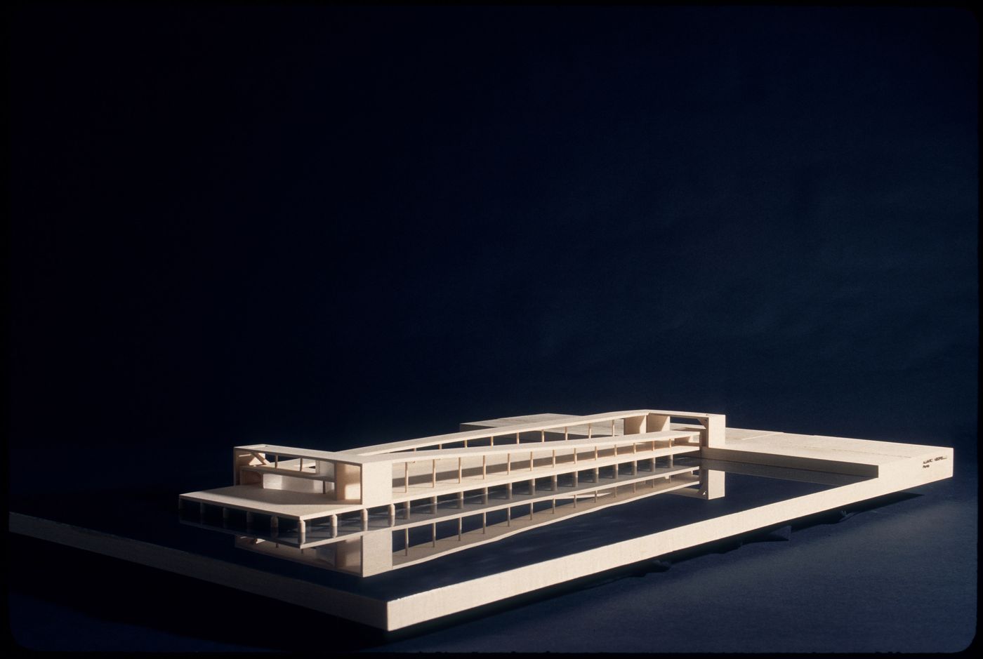 View of model for Cais de embarque para european architects, Salonica, Greece