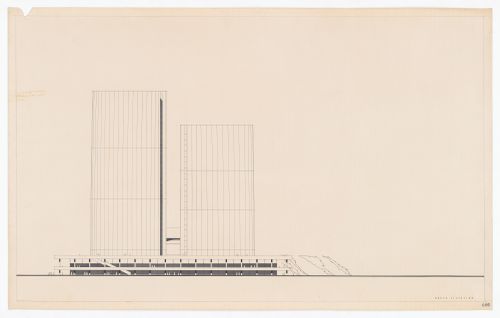 North elevation for Toronto City Hall and Civic Square, Toronto