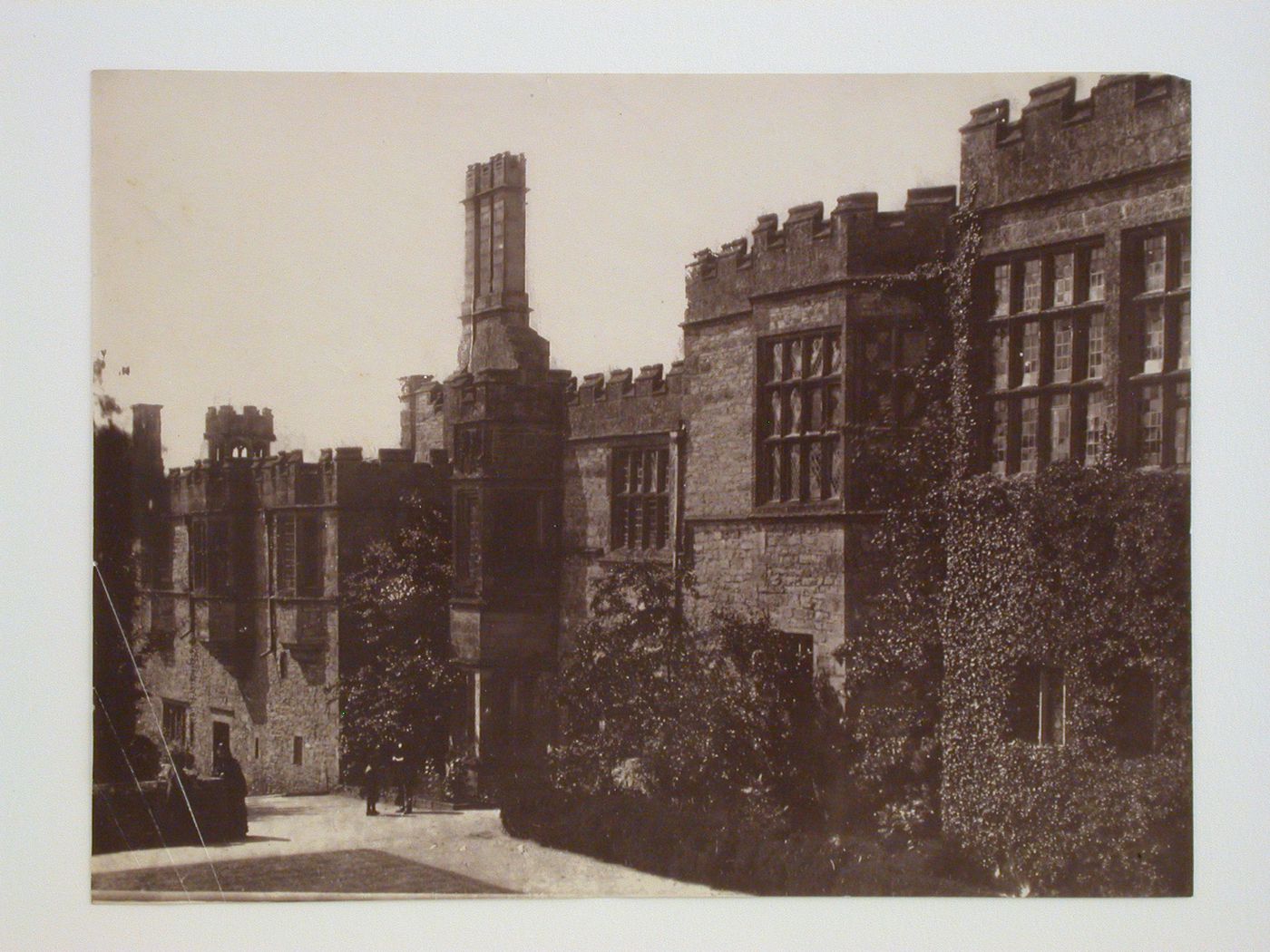 Partial view of the south façade of Haddon Hall, Derbyshire, England