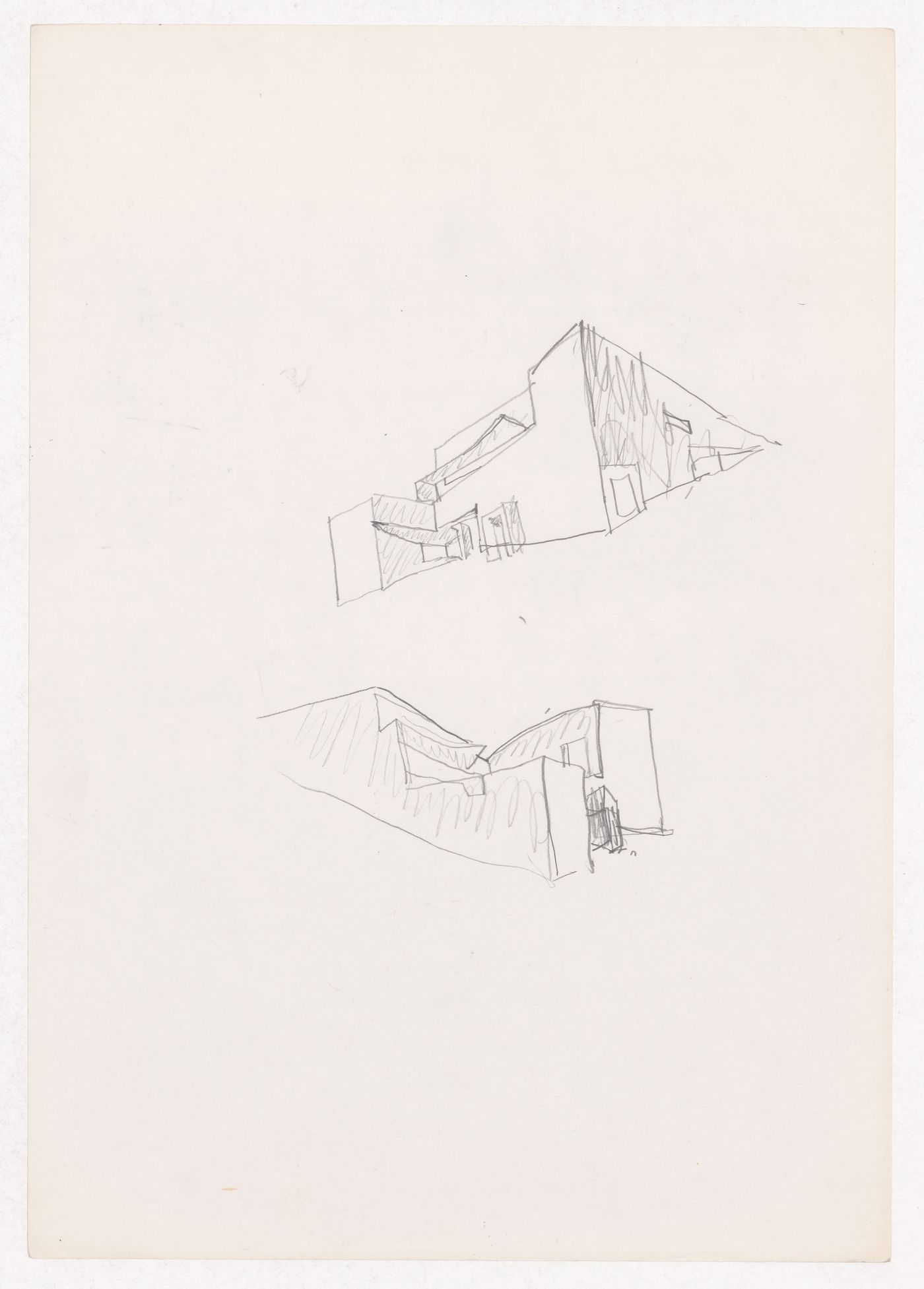 Sketch exterior perspectives for Casa Guardiola, Puerto de Santa Maria, Spain