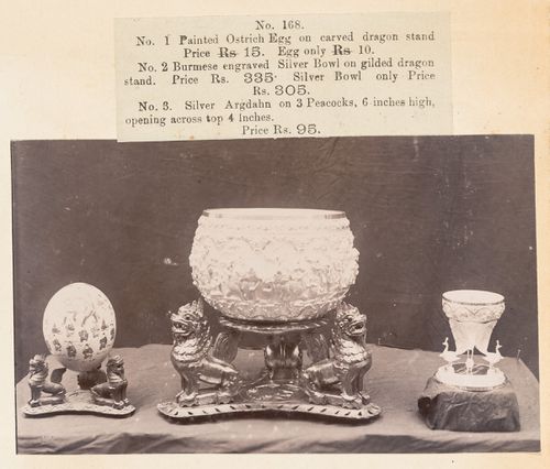 View of silverware, F. Beato Limited, C Road, Mandalay, Burma (now Myanmar)
