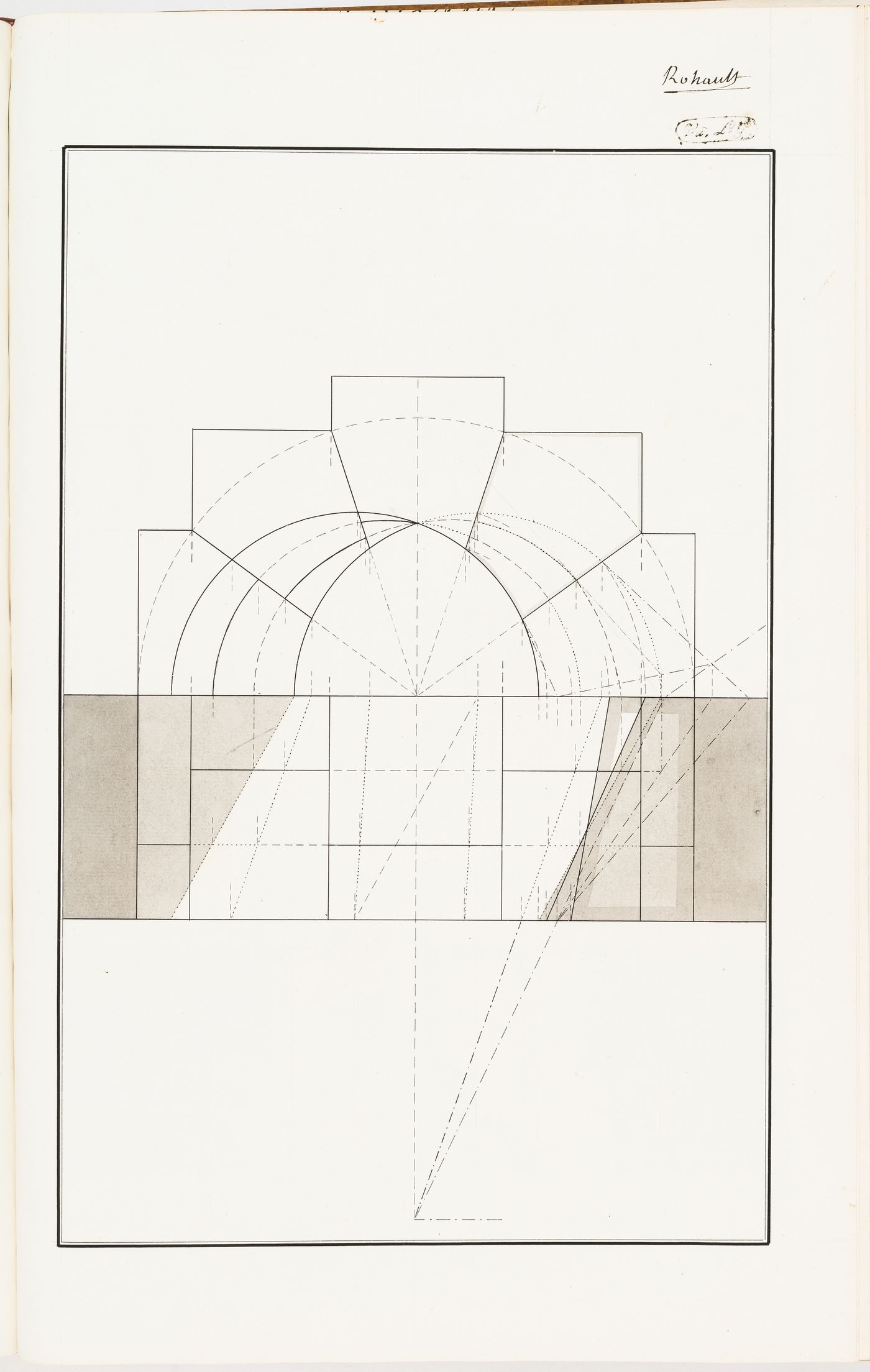 Plan for the construction of an arch