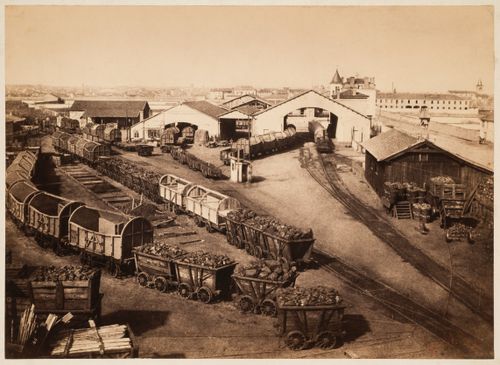 View of railroad yard, France