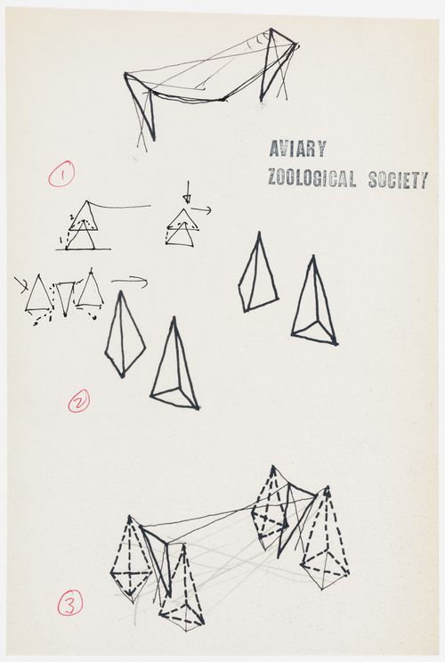 Conceptual sketches for the Aviary at the London Zoo, London, England