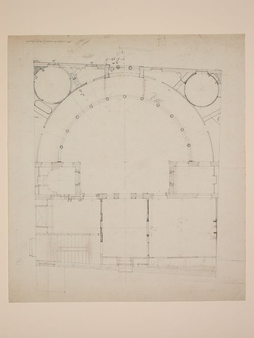 Maison rue Pelletier,travaux privés -plan, ground floor pencil with ink
