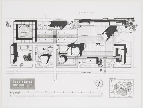 Photograph of the Plan of Town Centre and Community Centre, Newton Aycliffe, England (thesis, Liverpool School of Architecture)